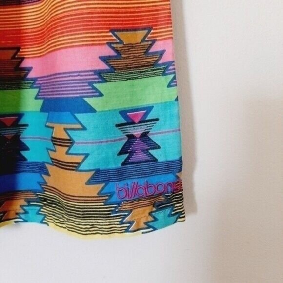 BILLABONG | Neon Southwestern Aztec Tribal Geo Print Tank Top Dress Sz M - Picture 5 of 11